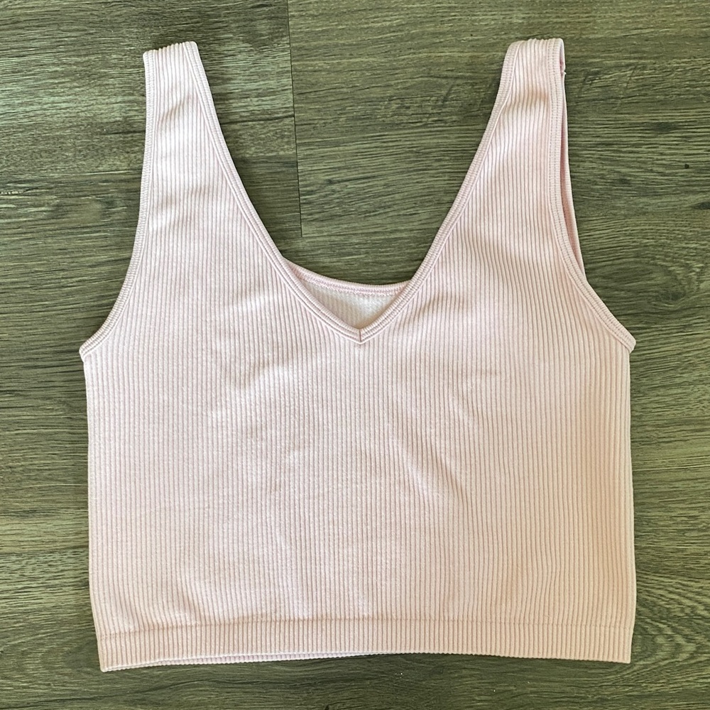 Aeropostale Light Pink Ribbed Crop Top